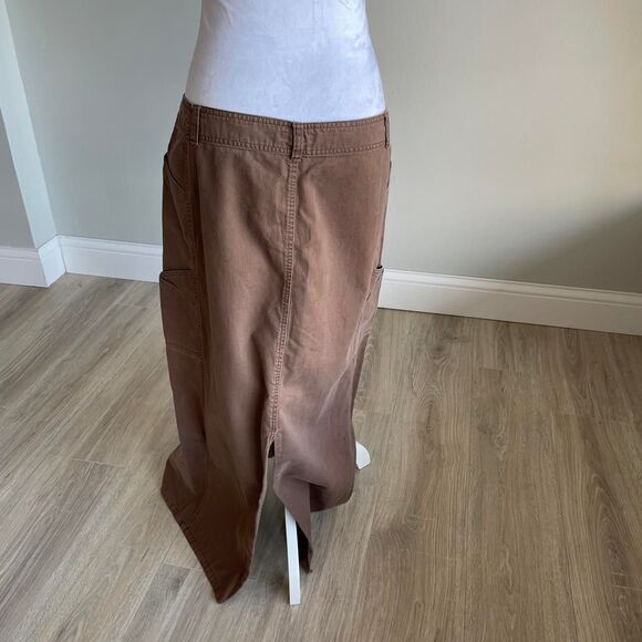 Cato Chocolate Brown Low Rise Maxi Cargo Skirt Vintage Y2K Womens 16 Boho Grunge - Picture 8 of 8